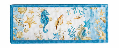 regalo italiano regalo italiano vassoio rettangolare melamina shell 27 x 11 x 2 cm blu 1 pz