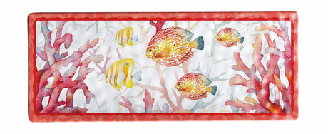 regalo italiano regalo italiano vassoio rettangolare melamina shell 27 x 11 x 2 cm rosso 1 pz