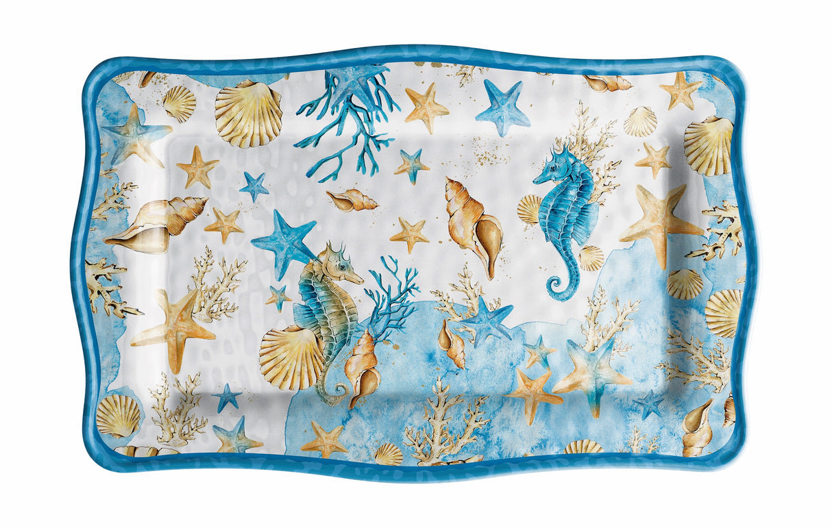 regalo italiano regalo italiano vassoio rettangolare melamina shell 36 x 23 cm h 2 cm blu 1 pz