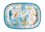 Ad Trend Rectangular Melamine Shell Tray 43 x 332 x 2 Cm Blue 1 Pc