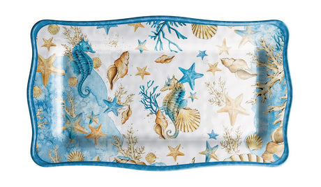 regalo italiano regalo italiano vassoio rettangolare melamina shell 48 x 28 cm h 2 cm blu 1 pz