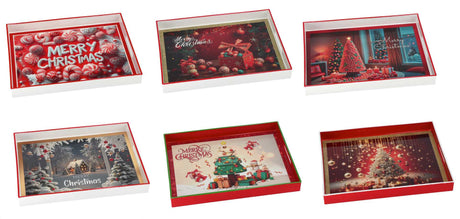 regalo italiano regalo italiano vassoio rettangolare natale plastica 40 x 30 cm h 5 cm ass multicolor 1 pz ean 8057586115149