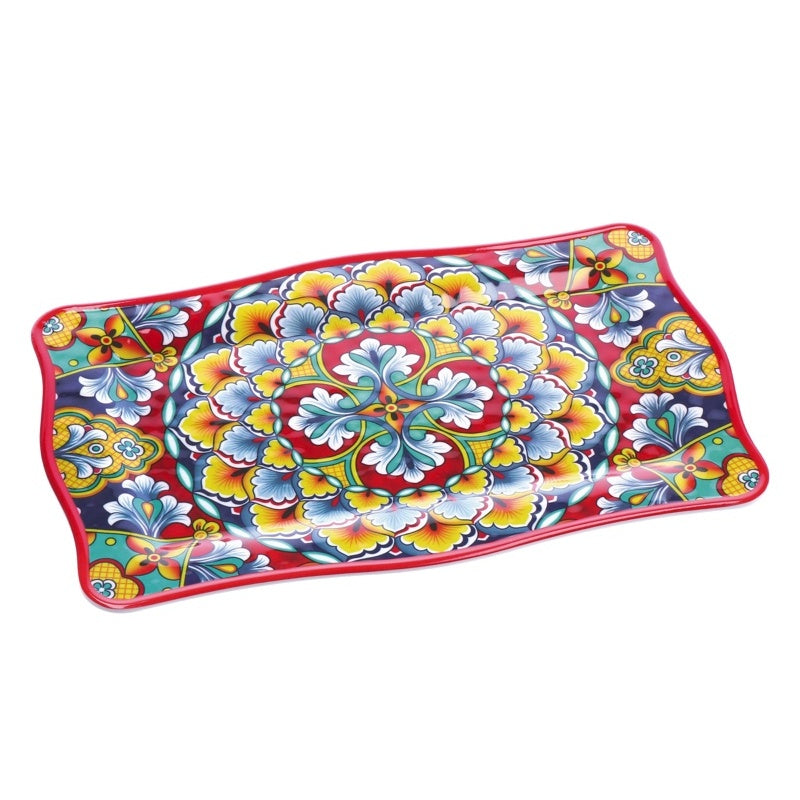 regalo italiano regalo italiano vassoio rettangolare rian in melamina 36 x 23 cm h 2 cm rosso blu ean 8057586160644
