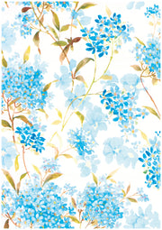 Saul Sadoch Satin Gift Paper Roll H 70 Cm L 25 M Flowers Light Blue