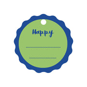 Scotton Round Package Seal D 50 Mm Happy Green Blue 15 Pcs