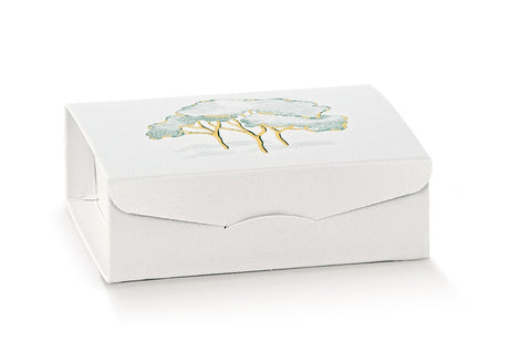 Cofanetto regalo Scotton Intrecci Verde stampa caldo 10×10×3,5 cm con inserto per bomboniere e gioielli.  CONF 10 PZ ean 8007402372287