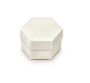 Scotton Hexagon Box with Divider 80 x 55 Mm White 10 Pcs