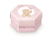 Scotton Little Bear Hexagon Box 110 x 60 Mm Pink 10 Pcs