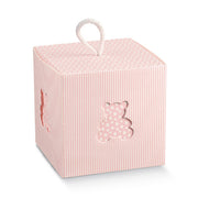 Scotton Teddy Bear Box with Cord 100 x 100 x 100 Mm Pink 10 Pcs