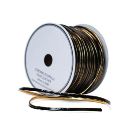 scotton scotton cordino ecopelle h 3 mm l 50 mt nero oro ean 8058196036756