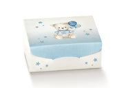 Scotton Gift Box for Sugared Almonds 70 x 70 x 30 Mm Babby Bear Blue 10 Pcs