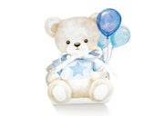 Scotton Confetti Box 60 x 45 x 110 Mm Baby Blue Bear Balloons 10 Pcs 