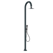 SINED Luna Alu d Grey Sensor Outdoor Shower With Double Connection Round Sensor Shower Head Grey