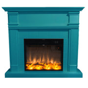 SINED Mpc Fireplace Caldera Floor Fireplace With Frame and Electric Burner 1500w Turquoise