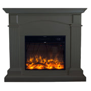 SINED Mpc Camino Cetona Floor Fireplace With Frame and 1500w Electric Burner Grey