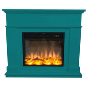 SINED Mpc Camino Pienza Floor Fireplace Composed of Frame and Electric Burner 1500w Turquoise