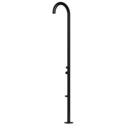 SINED Olbia Outdoor Shower In 316l Steel Shower Head And Foot Washer h 2439 Cm Stainless Steel Black