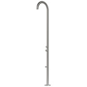 SINED Olbia Outdoor Shower In 316l Steel Shower Head And Foot Washer h 2439 Cm Matt Stainless Steel