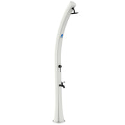 SINED Sole Bianca Solar Heated Shower Curved In HD Polyethylene With White Foot Washer