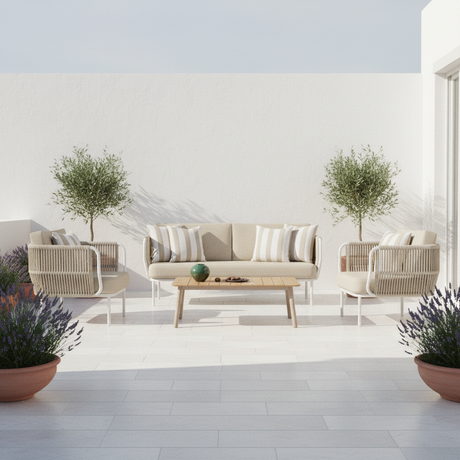 Scena 1 – Terrazza bianca mattino