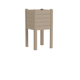 Fioriera alta in resina UV per esterni e interni. TeraPlast Trama 014 Almond, 42×42×H80 cm, -30°/+60°C, 100% riciclabile. ean-8051560251663
