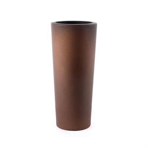 Vaso alto da esterno con forma conica e finitura bronzo. TeraPlast Schio 110 cm, resina UV, -30°C/+60°C ean 8033813158028