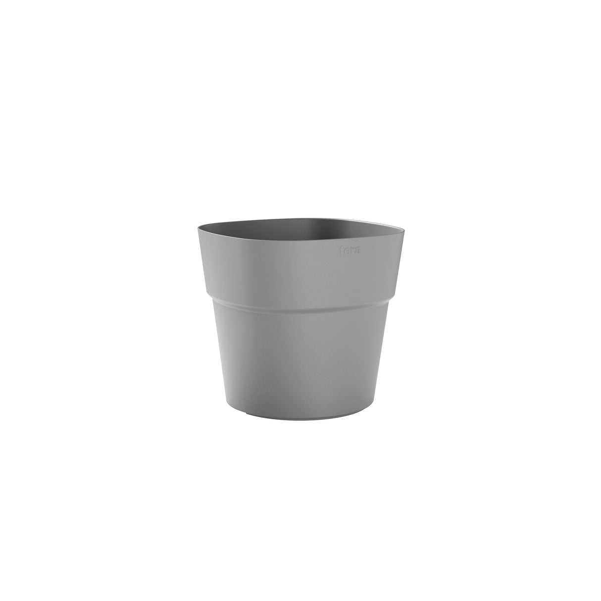 Vaso quadrato da esterno in plastica riciclata 100%, 38×38×H35 cm, colore Fog Grey grigio chiaro. TeraPlast Andromeda 38, −30°/+60°C, compensa CO₂. ean-8051560259010