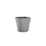 Vaso quadrato da esterno in plastica riciclata 100%, 38×38×H35 cm, colore Fog Grey grigio chiaro. TeraPlast Andromeda 38, −30°/+60°C, compensa CO₂. ean-8051560259010