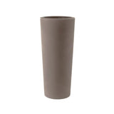 Vaso conico alto da esterno in resina UV, Ø44,5×H110 cm, 35 L, colore Cappuccino. TeraPlast Schio, −30°/+60°C, riciclabile.  ean-8051560015715