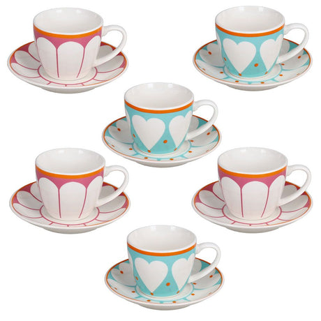 tognana tognana set 6 tazze caffe 90 cc con piatto madame new bone china multicolor ean 8056444552676