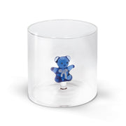 WD LifeStyle Borosilicate Glass Cup Cc 250 ml Blue Bear Decoration