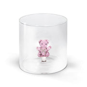 WD LifeStyle Borosilicate Glass Cup Cc 250 ml Pink Teddy Bear Decoration