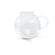WD LifeStyle Borosilicate Glass Jug 1.7 Lt White Heart Decoration