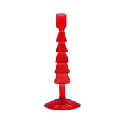 WD LifeStyle Glass Candle Holder H 22 Cm Christmas Tree Shape Red Color
