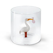 WD LifeStyle Borosilicate Glass Cup 250 ml Stork Decoration Pink Bundle
