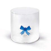 WD LifeStyle Borosilicate Glass Cup Cc 250 ml Blue Bow Decoration