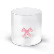 WD LifeStyle Borosilicate Glass Cup Cc 250 ml Pink Bow Decoration