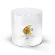 WD LifeStyle Borosilicate Glass Cup Cc 250 ml Gold Fish Decoration