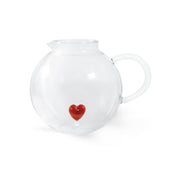 WD LifeStyle Borosilicate Glass Jug 1.7 L Red Heart Decor