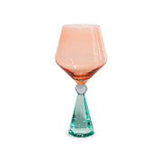 WD LifeStyle Gin Tonic Glass in Blue Peach Diamond Effect Glass Base