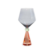 WD LifeStyle Gin and Tonic Glass with Diamond Effect Base in Peach Grey