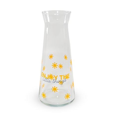 wd lifestyle wd lifestyle caraffa in vetro decorata 1 lt decoro enjoy the little thing giallo ean 8055035685328