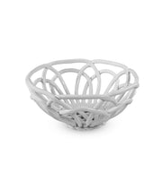 WD LifeStyle White Stoneware Centerpiece Basket