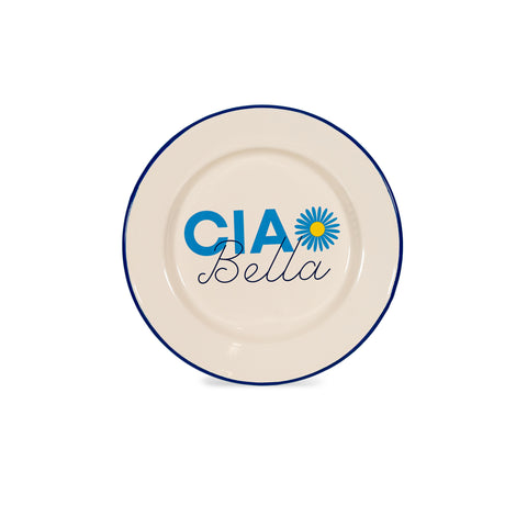 wd lifestyle wd lifestyle piatto in latta smaltata d 25 cm scritta ciao bella ean 8055035682945