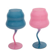 WD LifeStyle Set of 2 Cocktail Glasses 450 ml Light Blue Pink, Pink and Light Blue