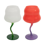 WD LifeStyle Set of 2 Cocktail Glasses 450 ml White, Green, Pink and Purple