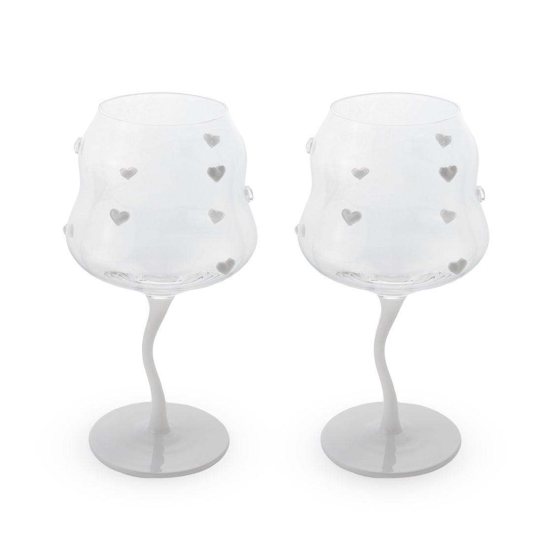 wd lifestyle wd lifestyle set 2 calici cocktail 450 ml decoro cuori bianchi ean 8055035681993