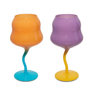 WD LifeStyle Set 2 Cocktail Glasses 450 ml Orange and Light Blue, Purple and Yellow