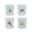 wd lifestyle wd lifestyle set 4 bicchieri in vetro 300 ml decoro mare con righe azzurre ean 8055035685304