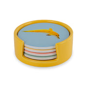 WD LifeStyle Set of 4 Coasters D 10 Cm with Mixed Decorations